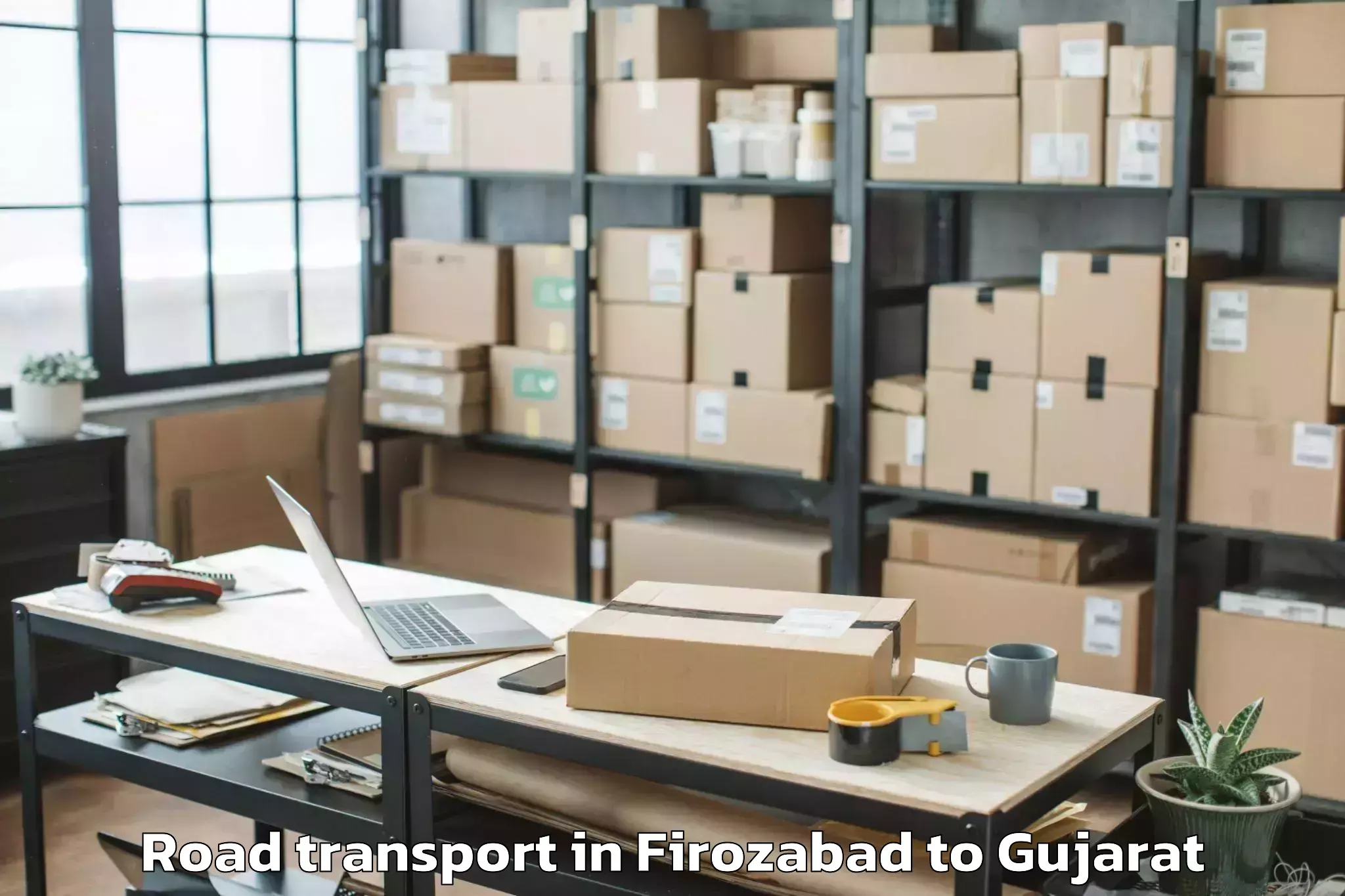 Professional Firozabad to Manavadar Road Transport